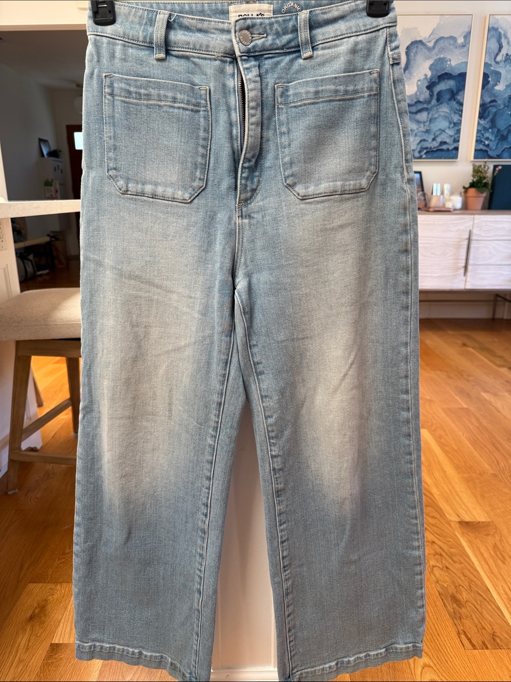 Rolla's Women's 100% Organic Cotton Light Blue Wide Leg Denim Workwear Jeans 29